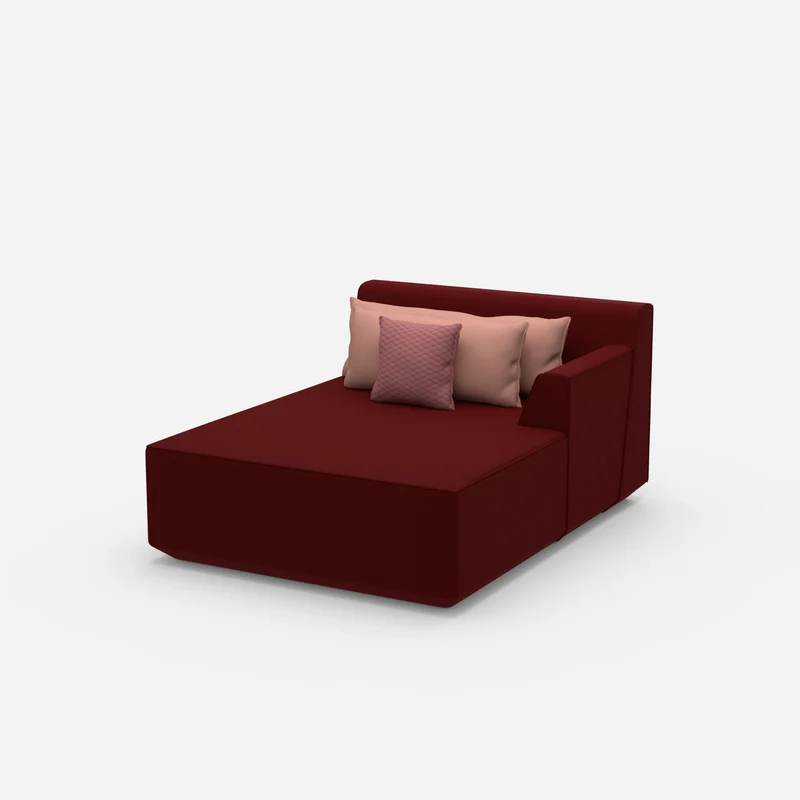 Rote Recamiere 120 cm breit
