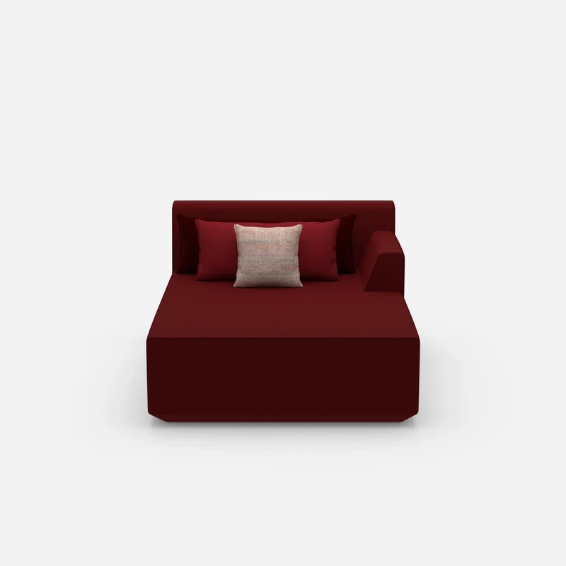 Rote Recamiere 120 cm breit