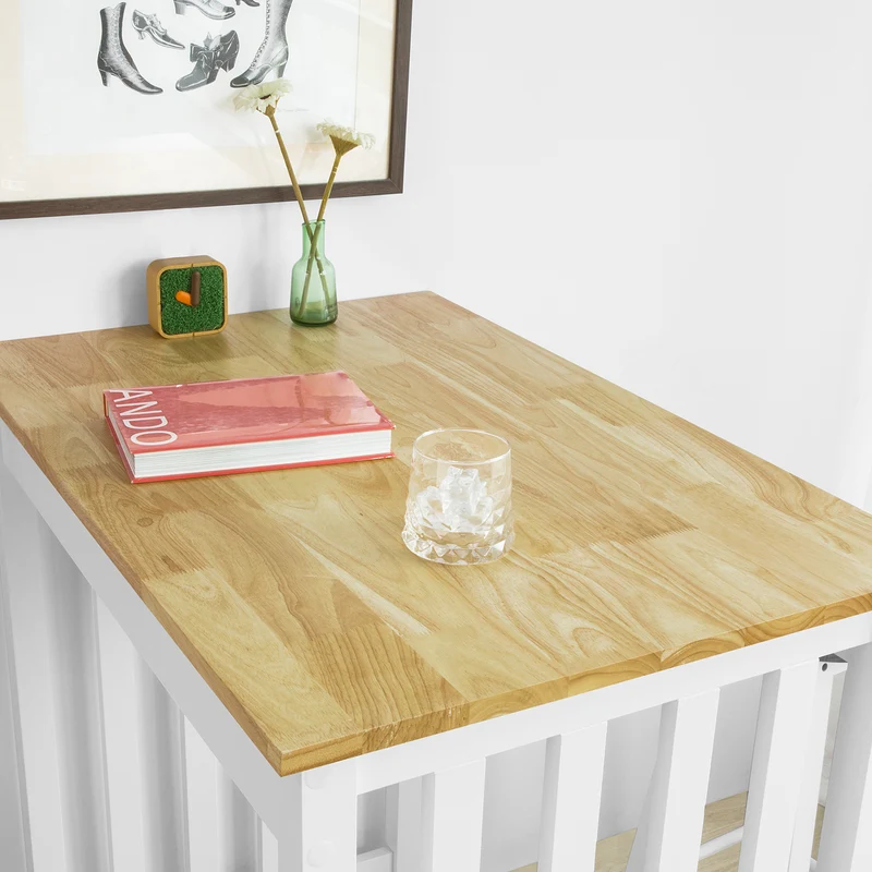 SoBuy FWT65-WN Set de Table + 2 Chaises Style de Bar Ensemble Table de Bar + 2 Tabourets de Bar