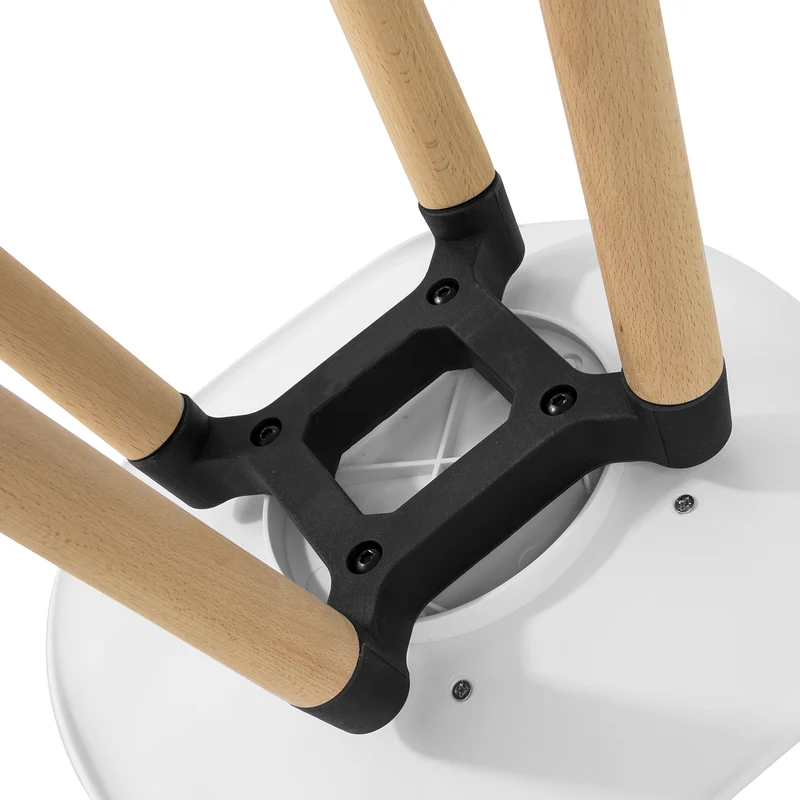 SoBuy FST70-W Tabouret de Bar avec Repose-Pieds et Dossier en Hêtre Blanc