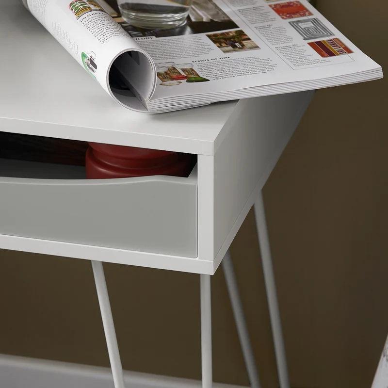 SoBuy FBT82-W Table de Chevet Table de Nuit avec 1 Tiroir, 4 Pieds