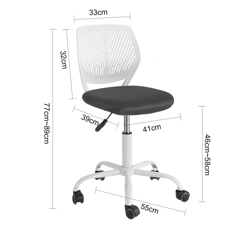 SoBuy FST64-W Chaise de Bureau Ergonomique Fauteuil Pivotant Chaise pour Ordinateur Hauteur