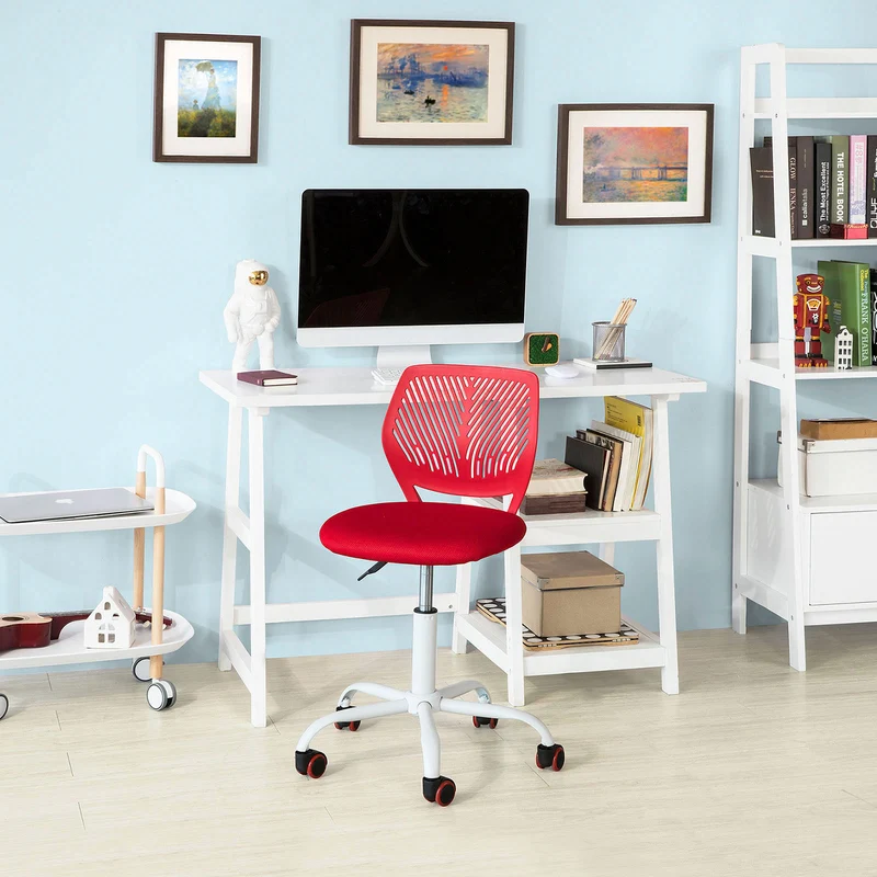 SoBuy FST64-R Chaise de Bureau Ergonomique Fauteuil Pivotant Chaise pour Ordinateur-Rouge
