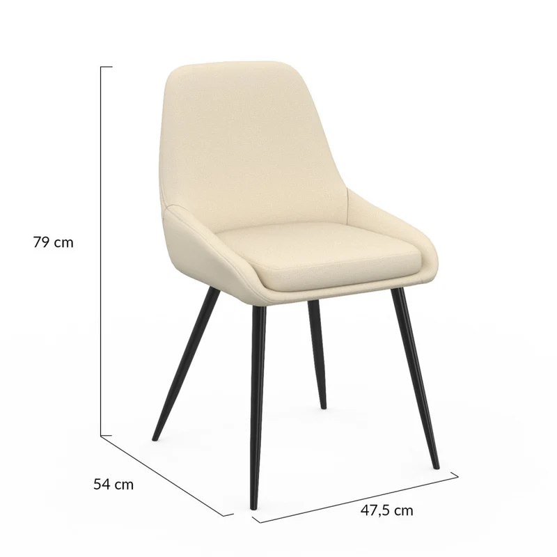 Lot de 6 chaises Ornella beige