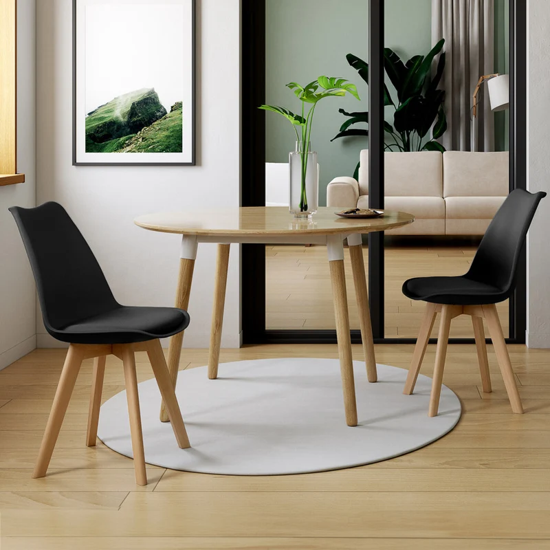 Lot de 2 chaises scandinaves Nordia Noires