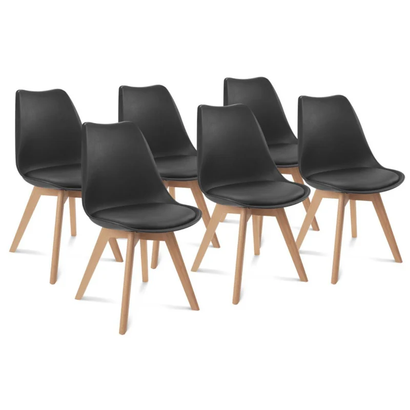 Lot de 2 chaises scandinaves Nordia Noires