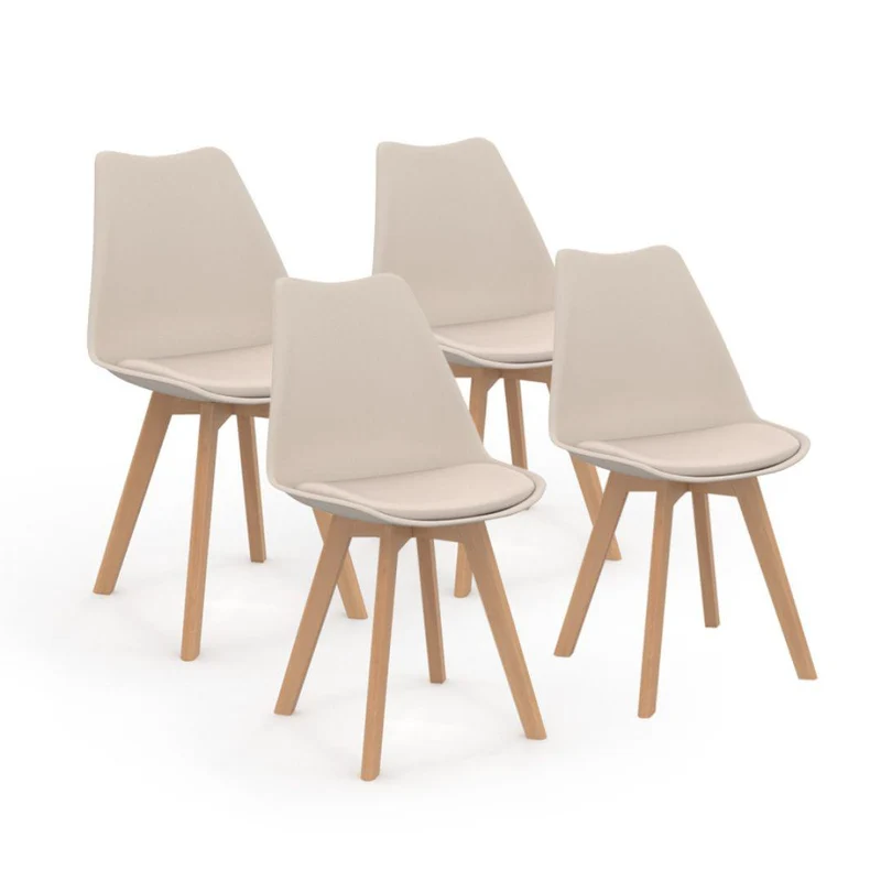 Lot de 2 chaises scandinaves Nordia beige