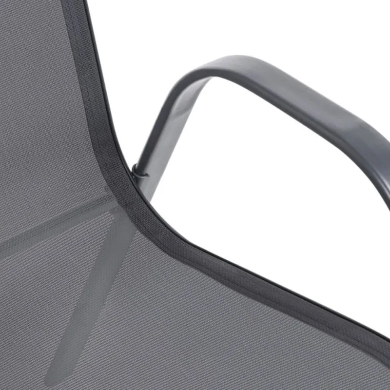 Lot de 4 chaises de jardin en acier Gris