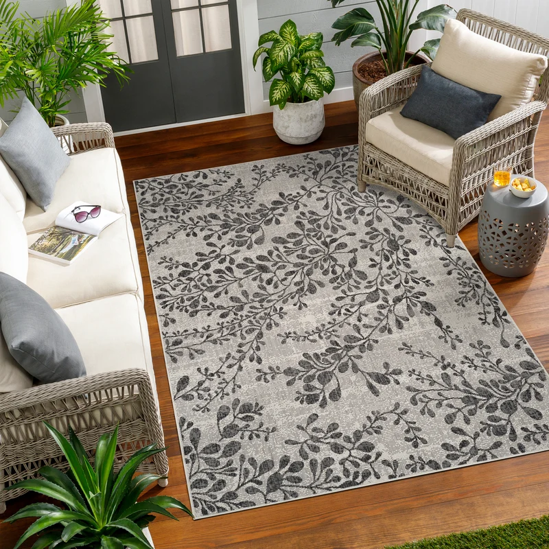 HASSELT Tapis d'Extérieur/Intérieur Ivoire/Gris 120x170