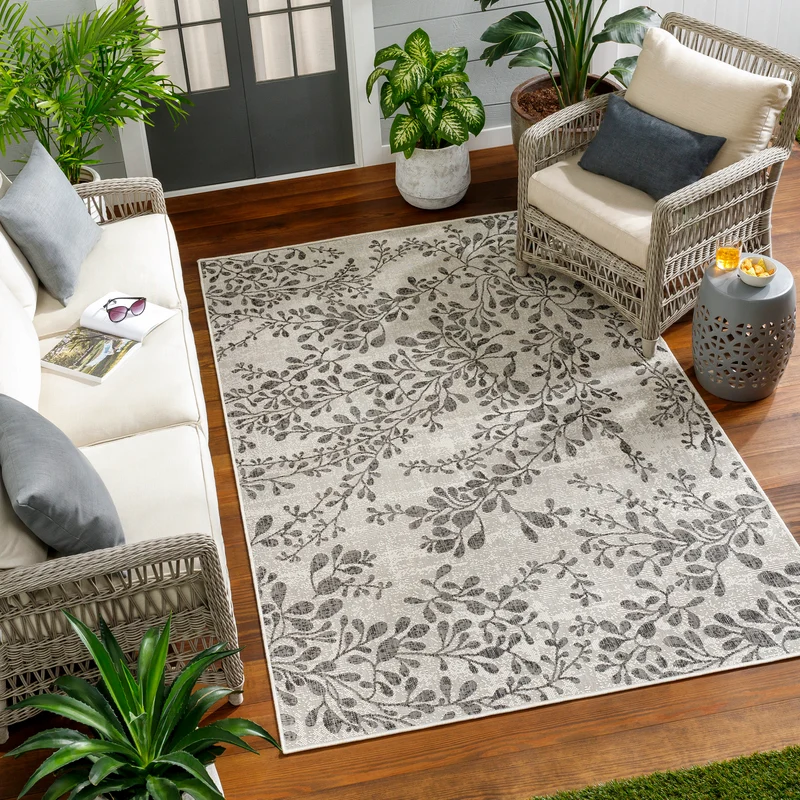 HASSELT Tapis d'Extérieur/Intérieur Ivoire/Gris 120x170