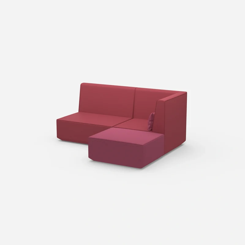 Rosa Ecksofa mit hoher Rückenlehne