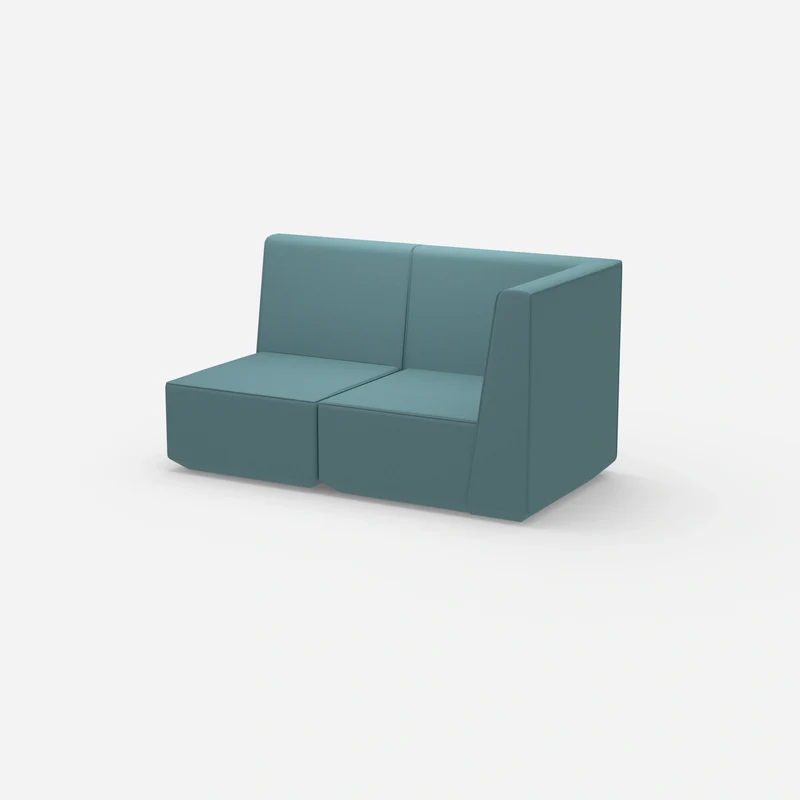 Blaues Modulsofa mit hoher Rückenlehne