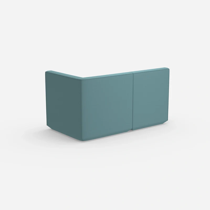Blaues Modulsofa mit hoher Rückenlehne