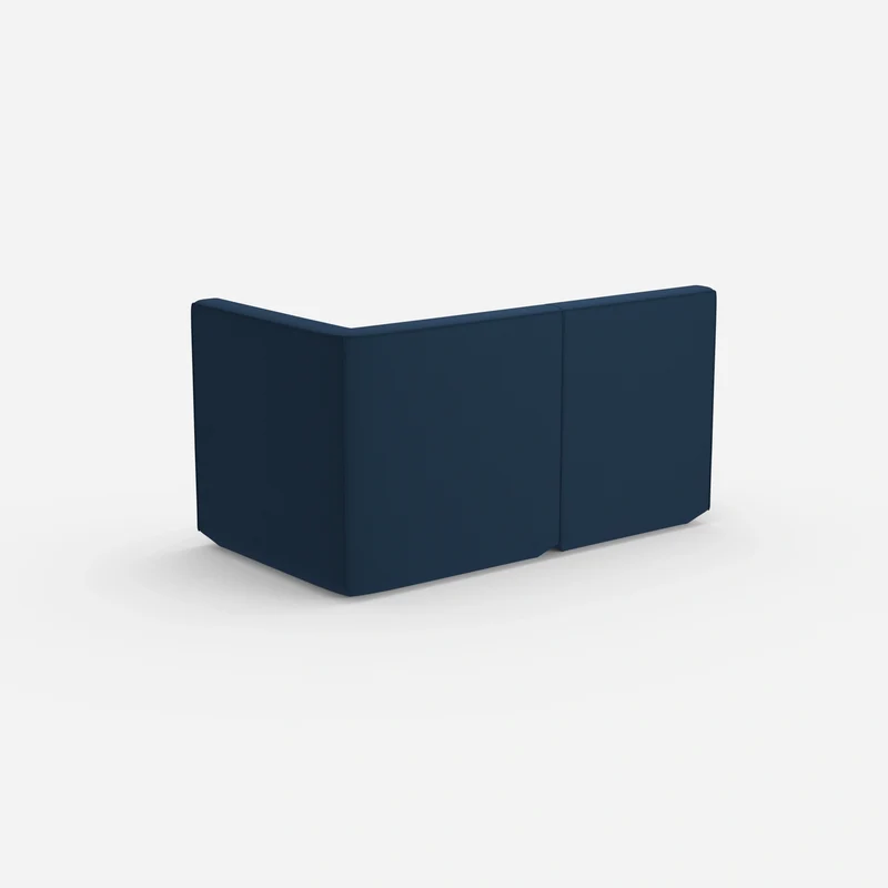 Blaues Modulsofa mit hoher Rückenlehne