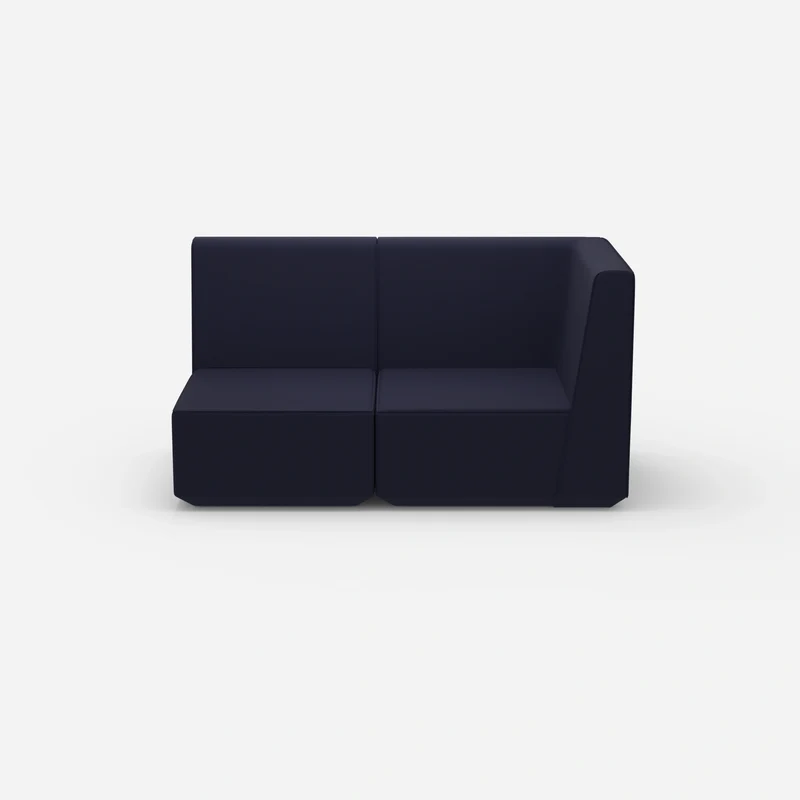 Blaues Modulsofa mit hoher Rückenlehne