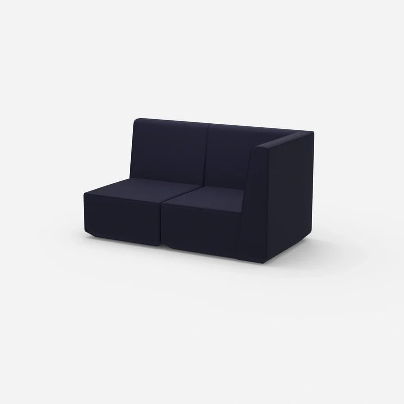 Blaues Modulsofa mit hoher Rückenlehne