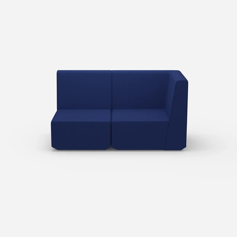 Blaues Modulsofa mit hoher Rückenlehne