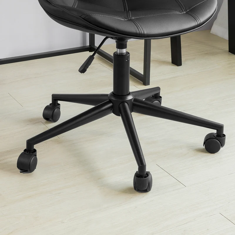 SoBuy FST85-SCH Chaise de Bureau Ergonomique Chaise Pivotante Chaise pour Ordinateur, Assise en Cuir PU, Hauteur Réglable 43-53cm