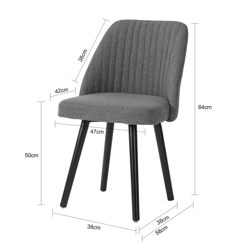 SoBuy FST84-HG x2 Lot de 2 Chaises de Salle à Manger Chaise de Cuisine Chaise de Visiteur avec Assise Rembourrée