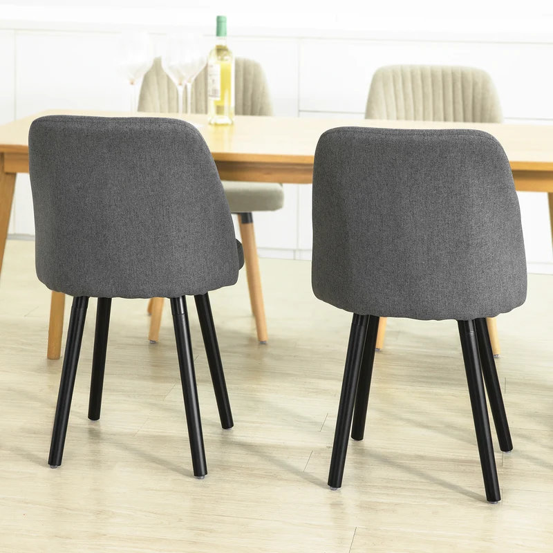 SoBuy FST84-HG x2 Lot de 2 Chaises de Salle à Manger Chaise de Cuisine Chaise de Visiteur avec Assise Rembourrée