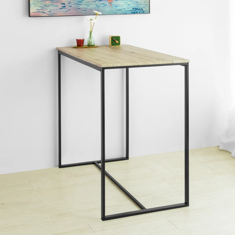 SoBuy OGT26-N Table Haute de Bar, Table à Manger, Table de Bistrot de Style Industriel, Cadre en métal