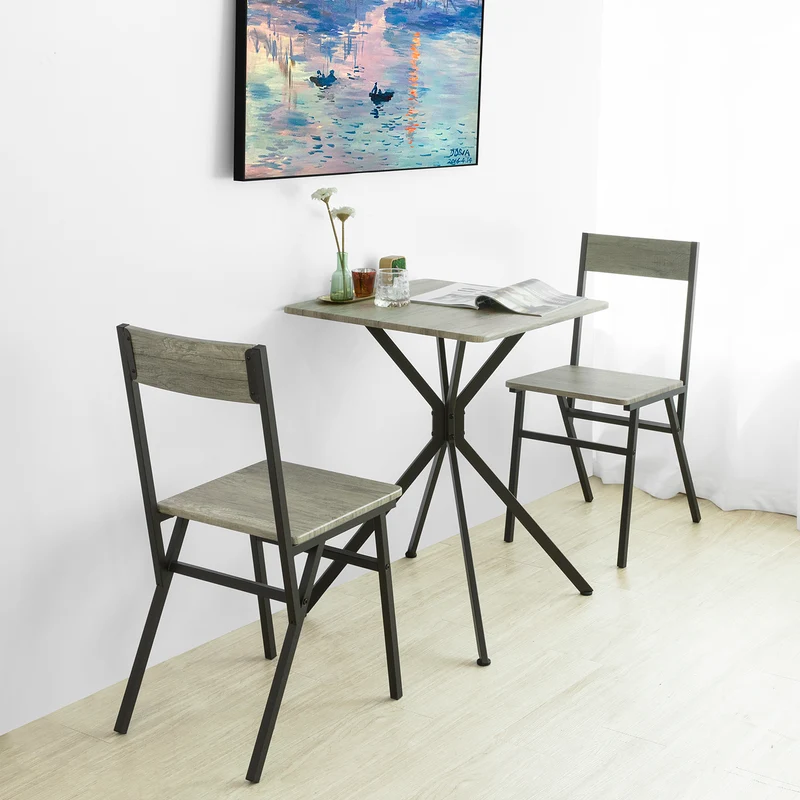 SoBuy OGT37-N Ensemble Table et 2 Chaise Lot Table de Salle à Manger avec 2 Chaises de Style Industriel pour Cuisine