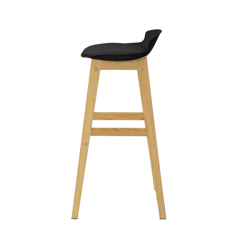 SoBuy FST79-SCH Tabouret de Bar Design Chaise Haute de Bar Cuisine avec Repose-Pieds et Piètement en Bois de Chêne Haute Qualité