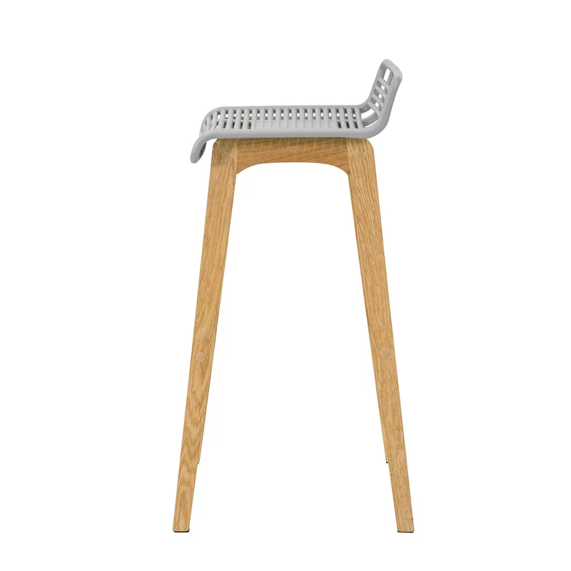 SoBuy FST76-HG Tabouret de Bar Design Chaise de Bar Cuisine avec Repose-Pieds Piètement en Bois de Chêne