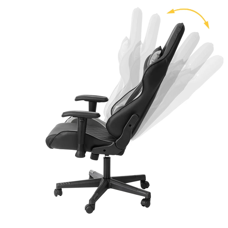 SoBuy FST82-Sch Chaise Gaming Fauteuil Gamer Ergonomique Fauteuil de Bureau Rotatif -Hauteur Réglable