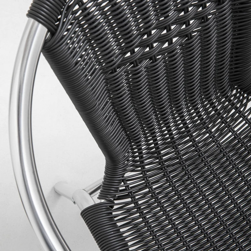 Lot de 4 chaises de jardin en aluminium et résine avec accoudoirs OVIALA