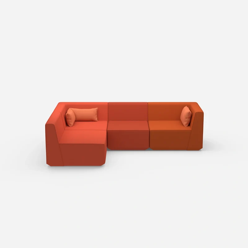 Modulares Sofa als Landschaft in Orange