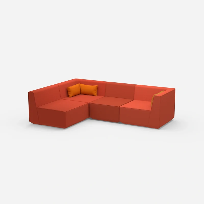 Modulares Sofa als Landschaft in Orange