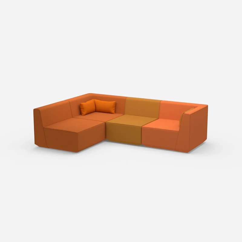 Modulares Sofa als Landschaft in Orange