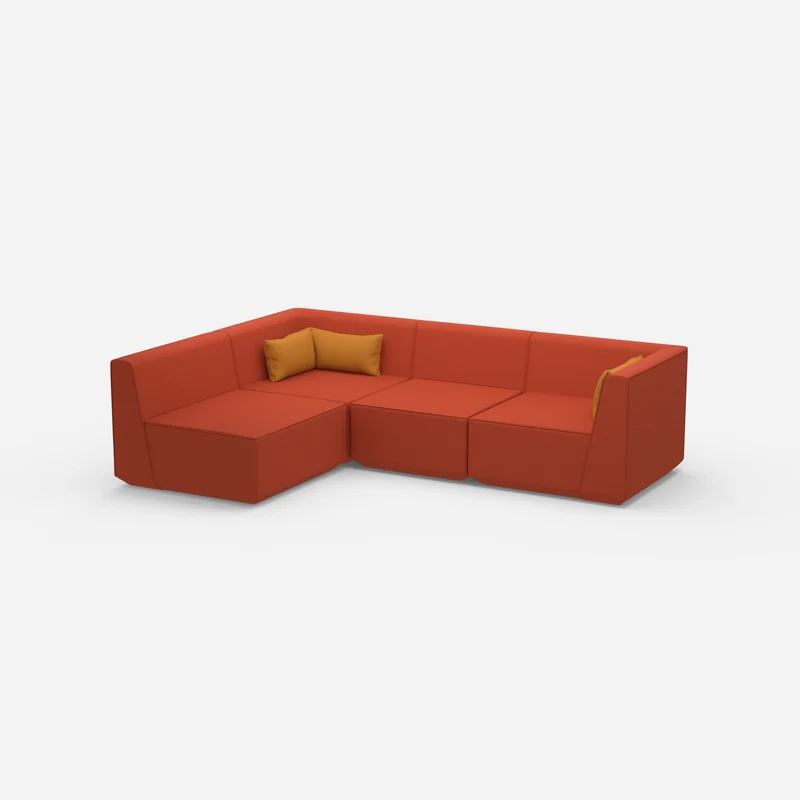 Modulares Sofa als Landschaft in Orange