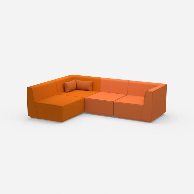 Modulares Sofa als Landschaft in Orange