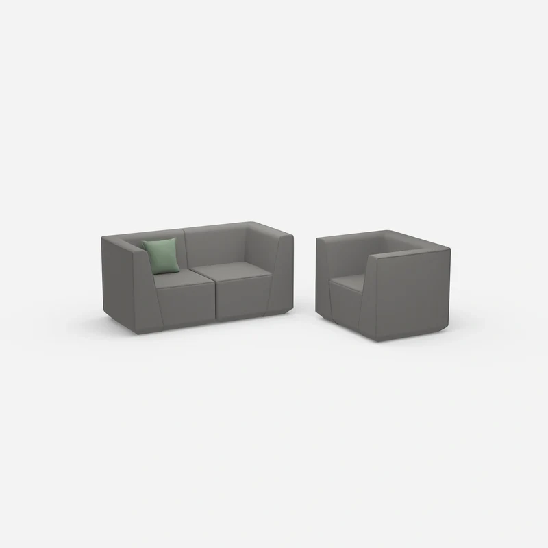 Modulares Sofa mit Sessel