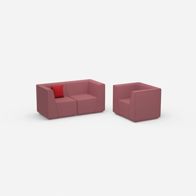 Modulares Sofa mit Sessel