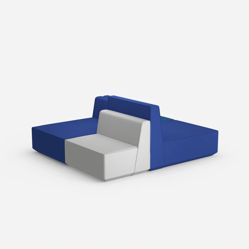 Modulares Sofa in Blau und Grau