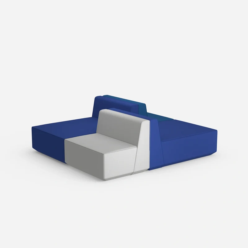 Modulares Sofa in Blau und Grau