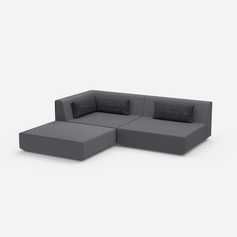 Ecksofa mit niedriger Sitzhöhe