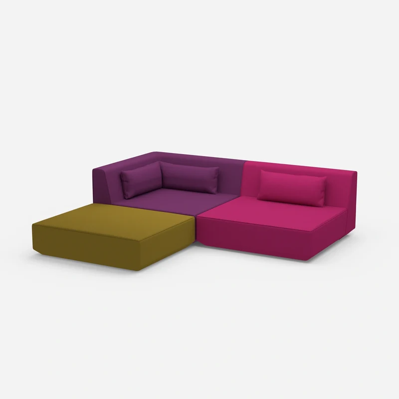 Ecksofa mit niedriger Sitzhöhe