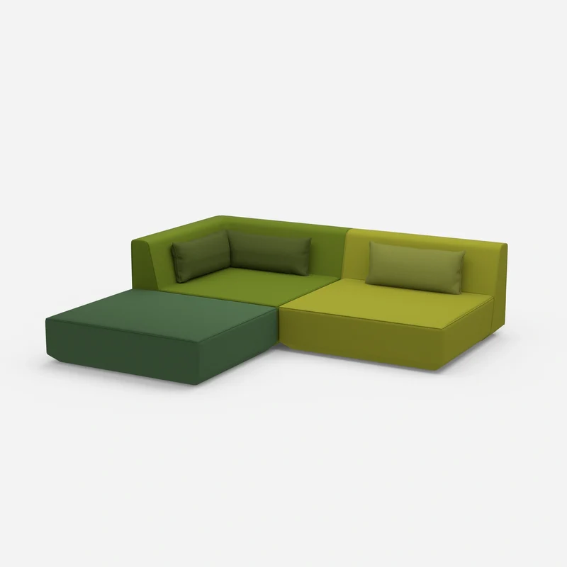 Ecksofa mit niedriger Sitzhöhe