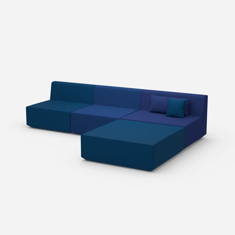 Modulares Ecksofa blau