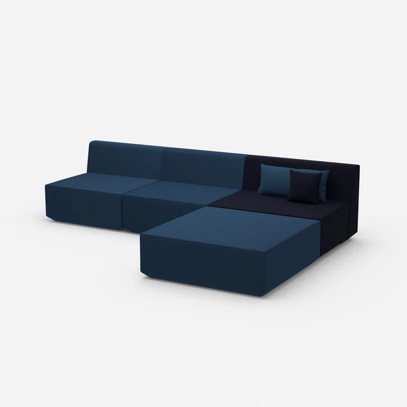 Modulares Ecksofa blau