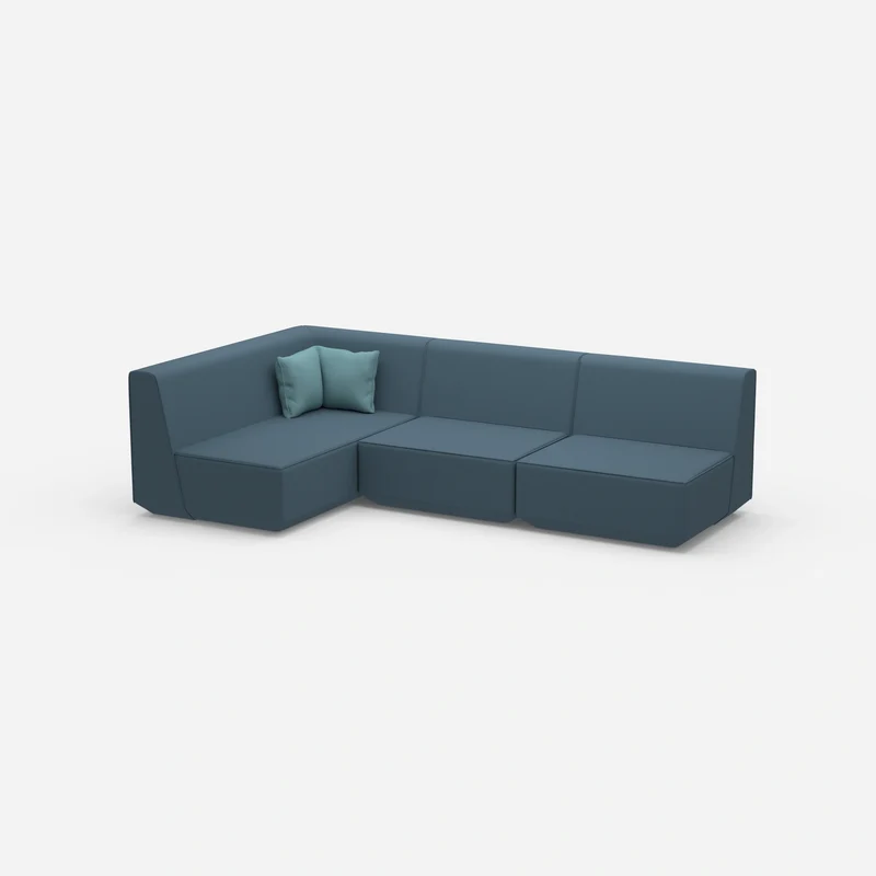 Blaue Eckcouch