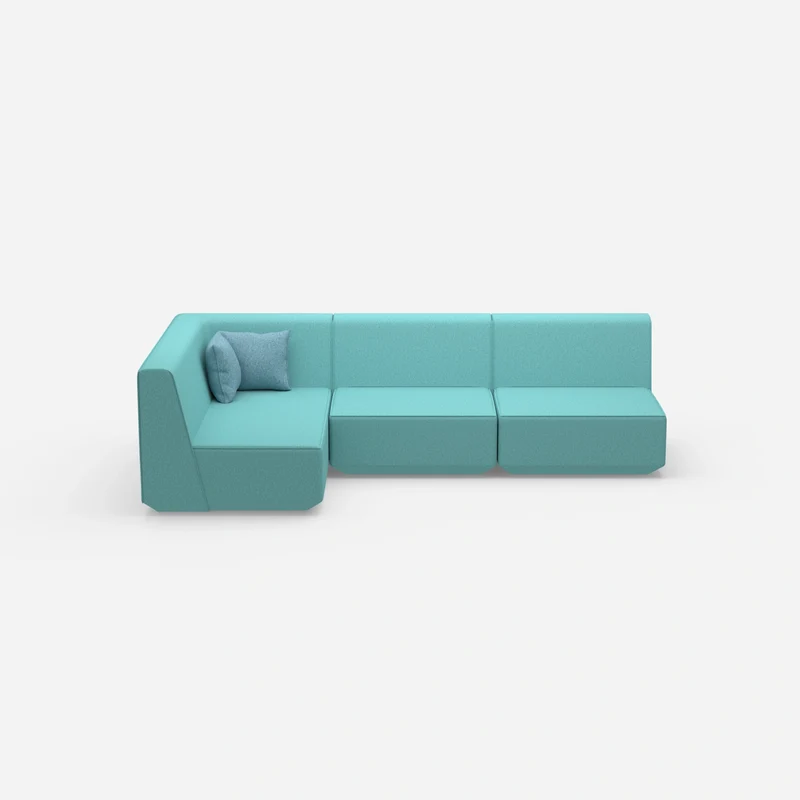 Blaue Eckcouch