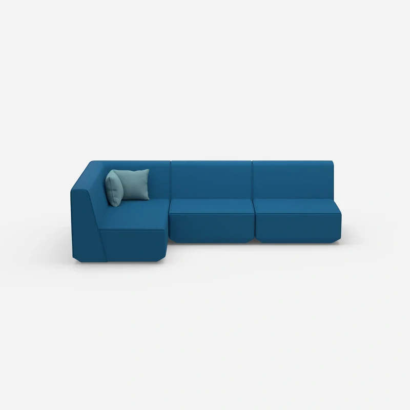 Blaue Eckcouch