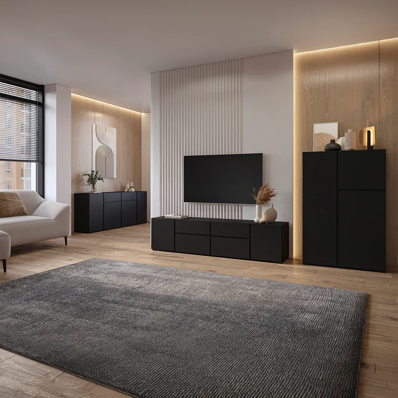 Buffet 4 portes 2 tiroirs Maxis Noir