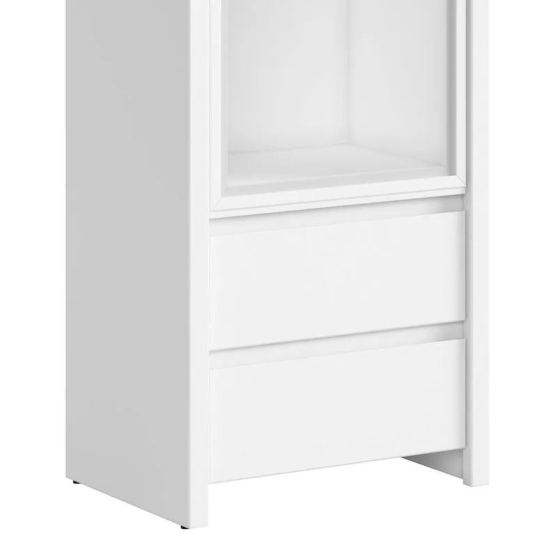 Vitrine 1 porte 2 tiroirs Soren Blanc
