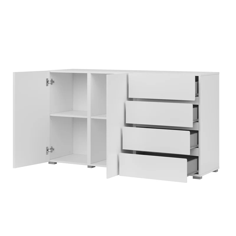 Buffet 2 portes 4 tiroirs Maxis Blanc